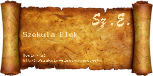 Szekula Elek névjegykártya